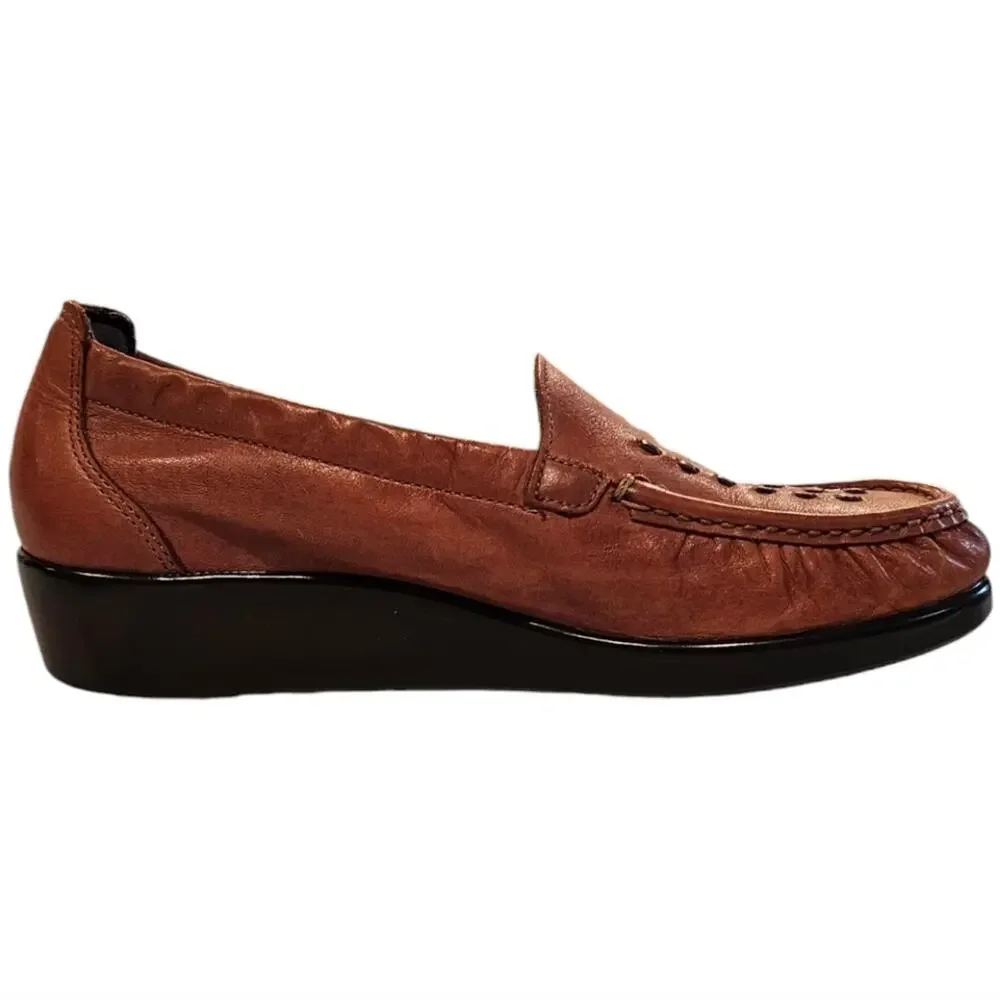 SAS Tripad Comfort Footbed Women's Brown Weave Leather Loafers Size 7.5 M